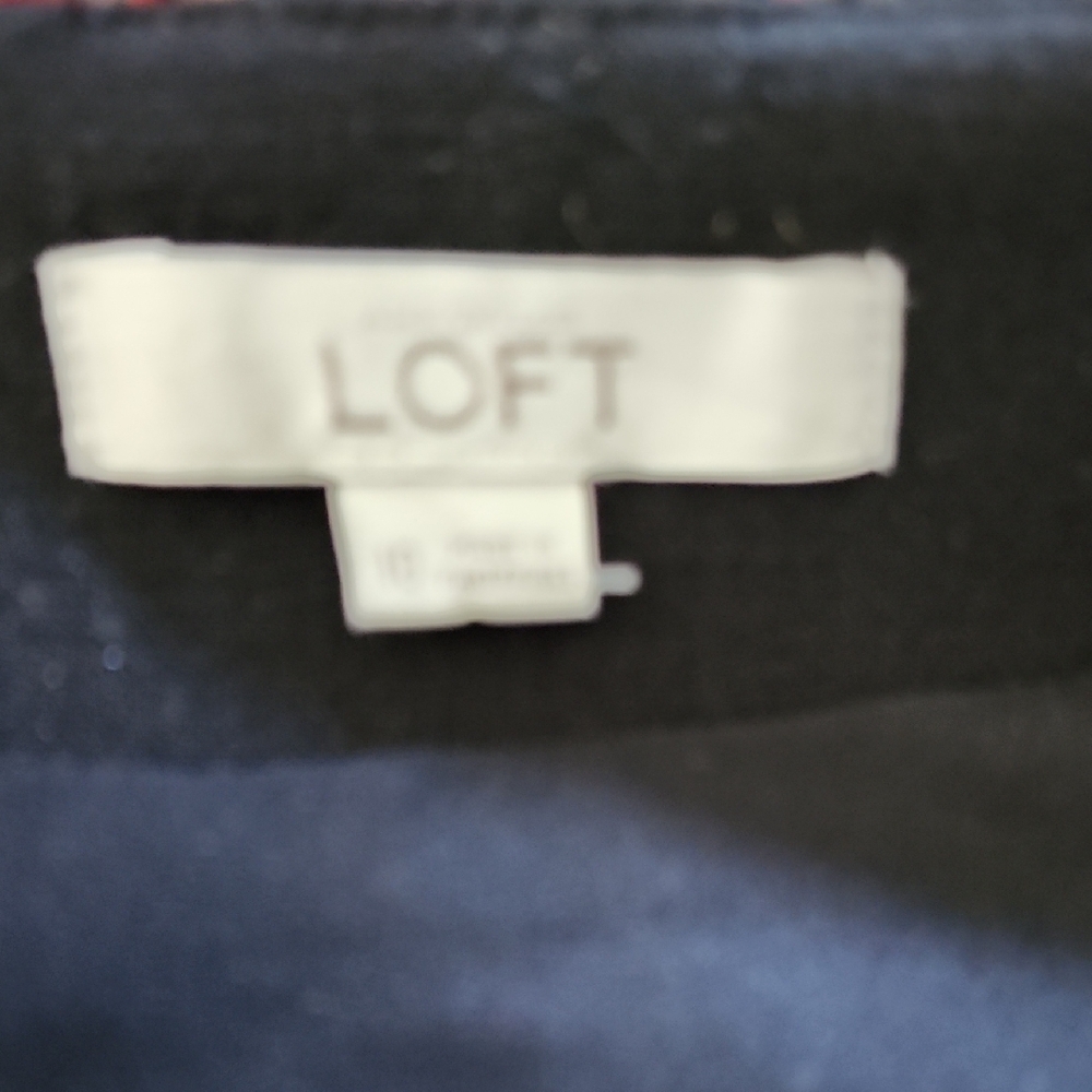 LOFT Black A-Line Skirt with Cut-Out Hem - Picture 2 of 4